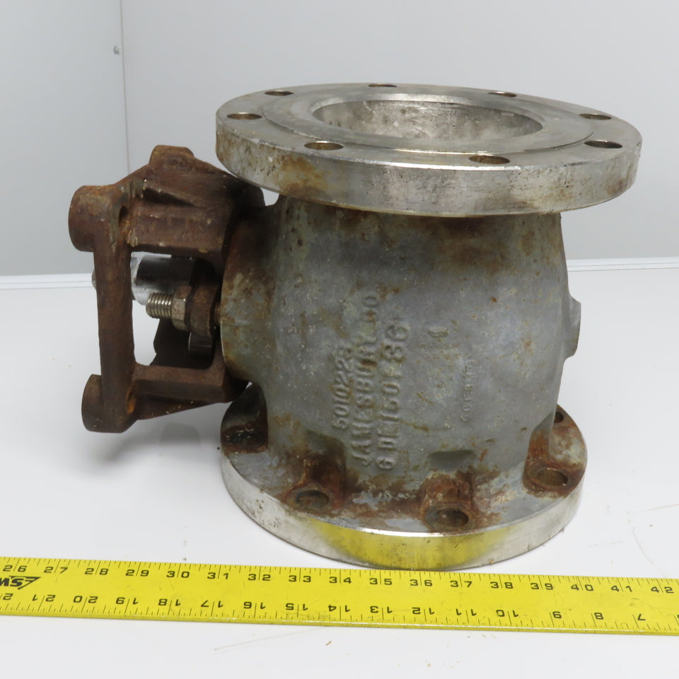 Jamesbury 5010223 6" 150F Stainless Steel Flanged Ball Valve 1" Square Stem