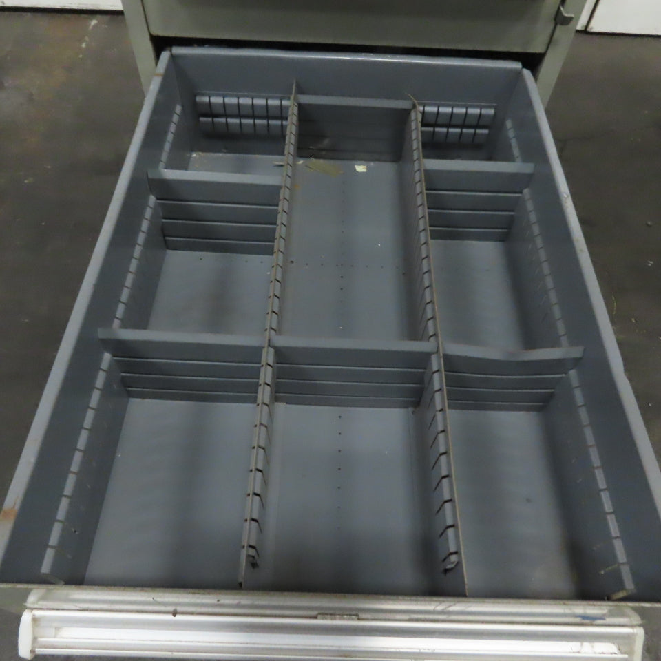 Stanley Vidmar 7 Drawer Small Parts Tools Storage Shop Cabinet 22.5" x 28" x 59"