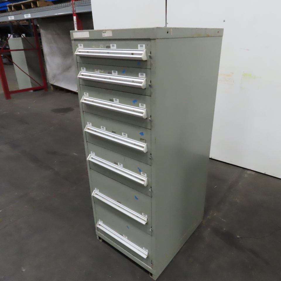 Stanley Vidmar 7 Drawer Small Parts Tools Storage Shop Cabinet 22.5" x 28" x 59"
