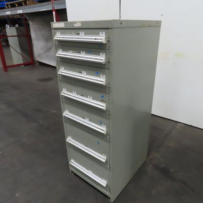 Stanley Vidmar 7 Drawer Small Parts Tools Storage Shop Cabinet 22.5" x 28" x 59"