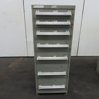 Stanley Vidmar 7 Drawer Small Parts Tools Storage Shop Cabinet 22.5" x 28" x 59"