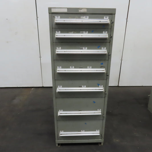 Stanley Vidmar 7 Drawer Small Parts Tools Storage Shop Cabinet 22.5" x 28" x 59"