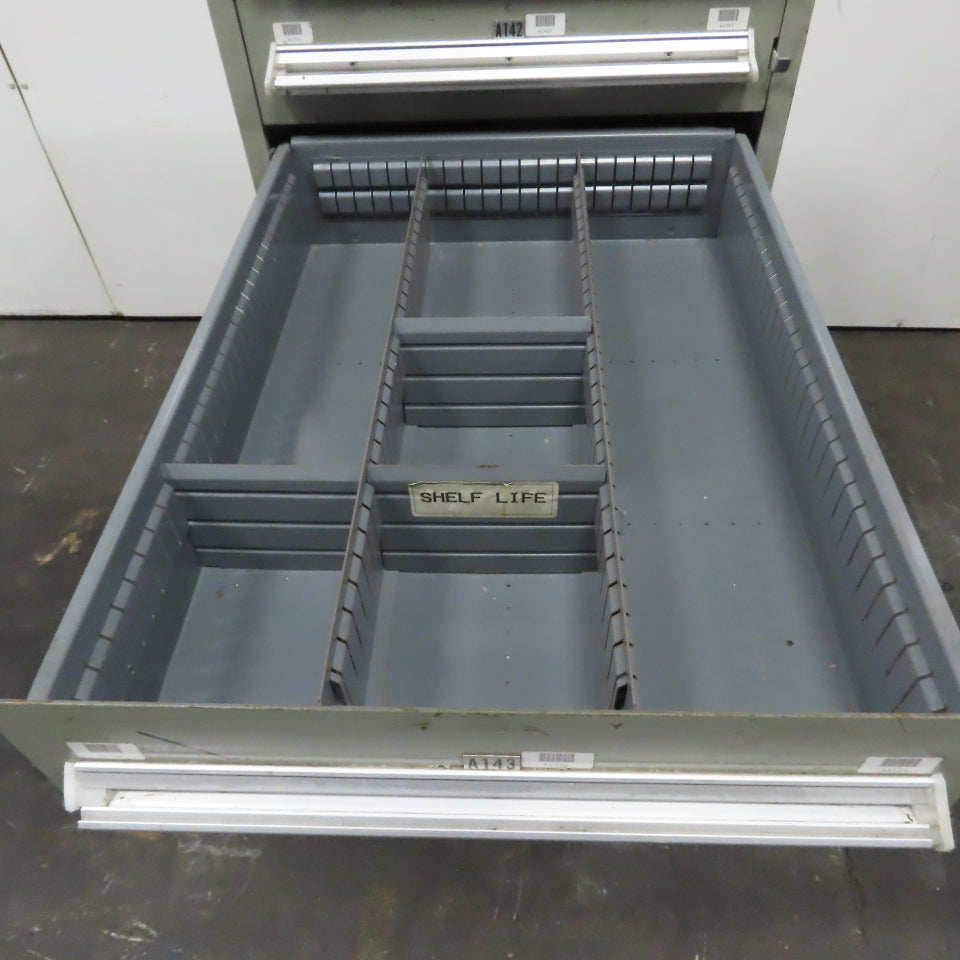 Stanley Vidmar 7 Drawer Small Parts Tools Storage Shop Cabinet 22.5" x 28" x 59"