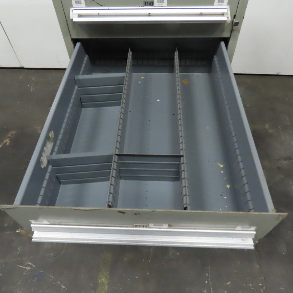 Stanley Vidmar 7 Drawer Small Parts Tools Storage Shop Cabinet 22.5" x 28" x 59"