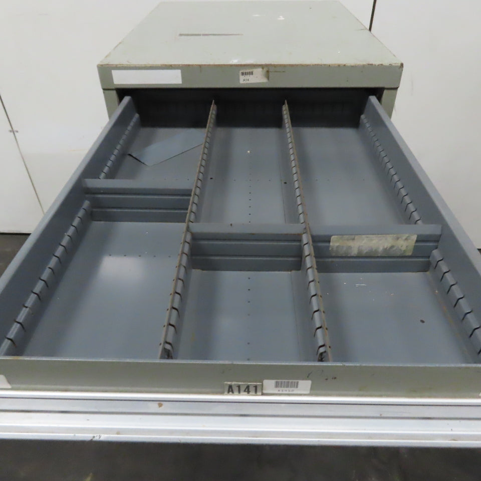 Stanley Vidmar 7 Drawer Small Parts Tools Storage Shop Cabinet 22.5" x 28" x 59"