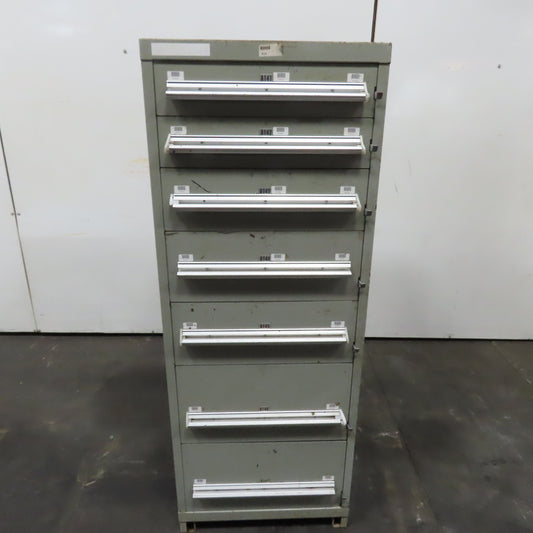Stanley Vidmar 7 Drawer Small Parts Tools Storage Shop Cabinet 22.5" x 28" x 59"