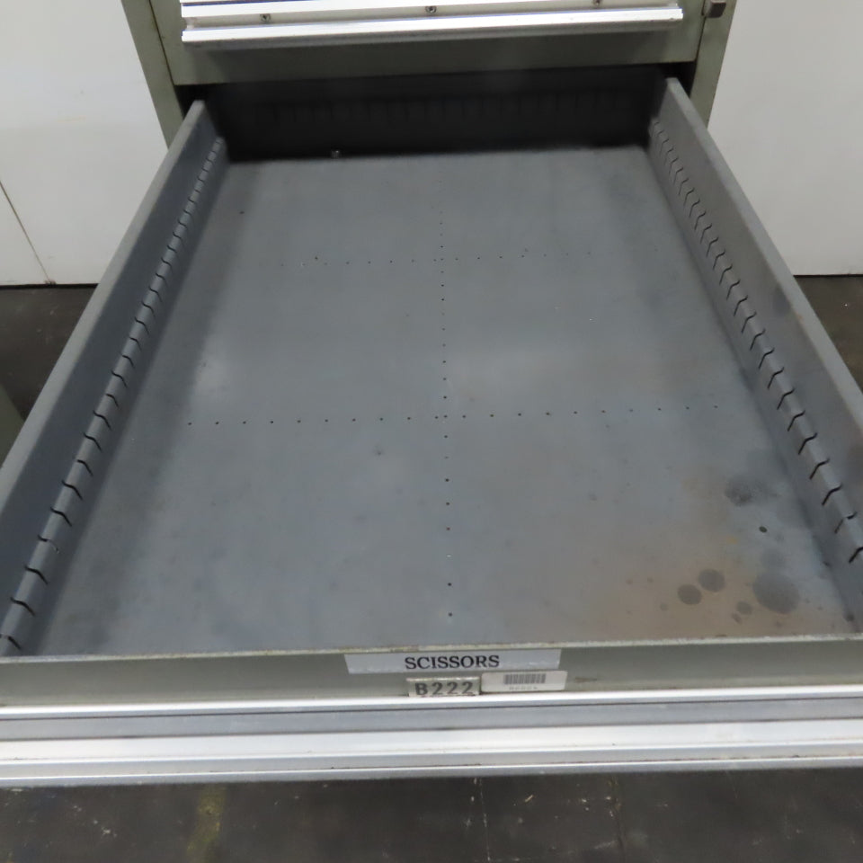 Stanley Vidmar 7 Drawer Small Parts Tools Storage Shop Cabinet 22.5" x 28" x 59"