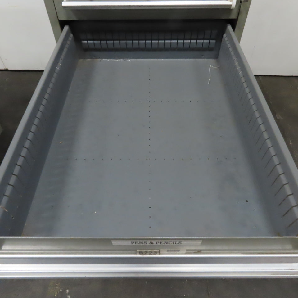Stanley Vidmar 7 Drawer Small Parts Tools Storage Shop Cabinet 22.5" x 28" x 59"