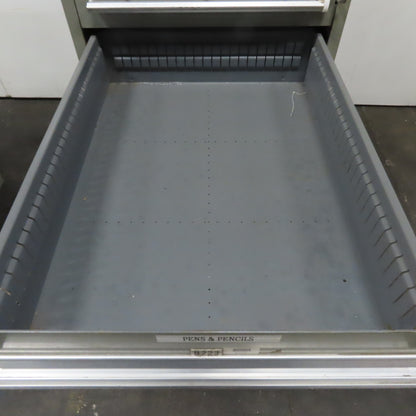 Stanley Vidmar 7 Drawer Small Parts Tools Storage Shop Cabinet 22.5" x 28" x 59"