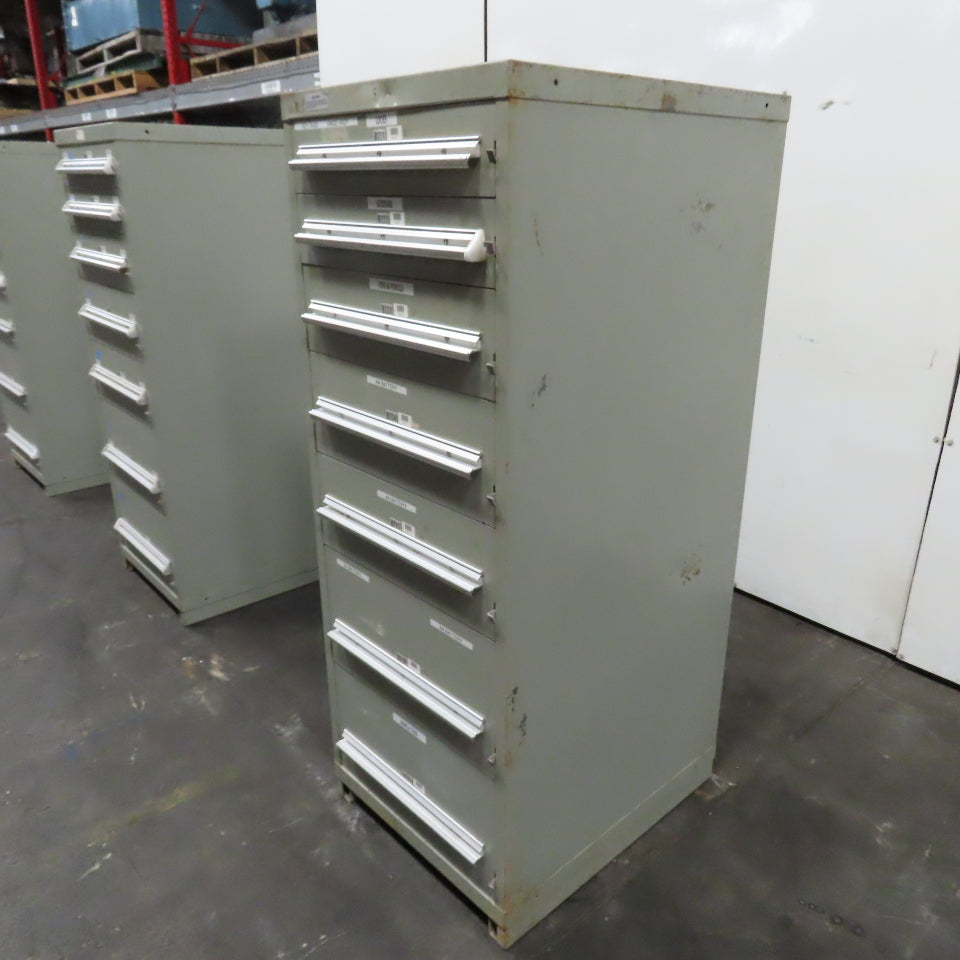 Stanley Vidmar 7 Drawer Small Parts Tools Storage Shop Cabinet 22.5" x 28" x 59"