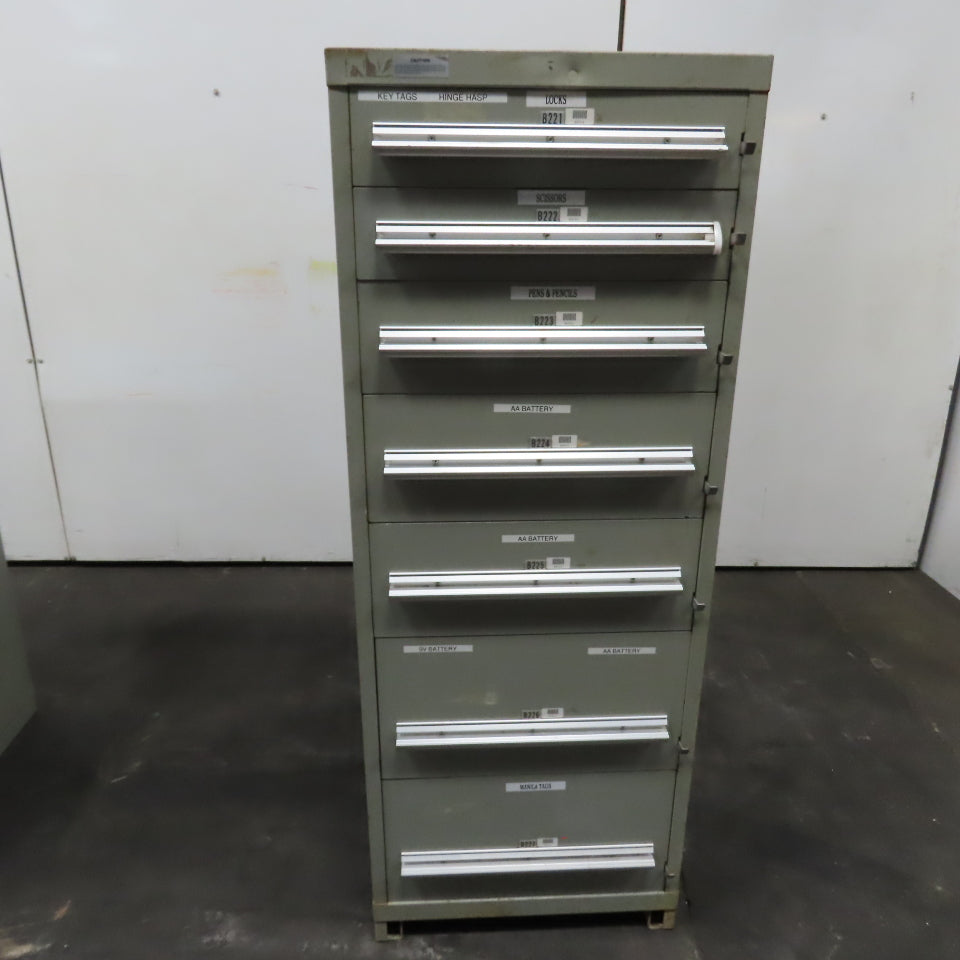 Stanley Vidmar 7 Drawer Small Parts Tools Storage Shop Cabinet 22.5" x 28" x 59"