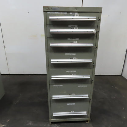 Stanley Vidmar 7 Drawer Small Parts Tools Storage Shop Cabinet 22.5" x 28" x 59"