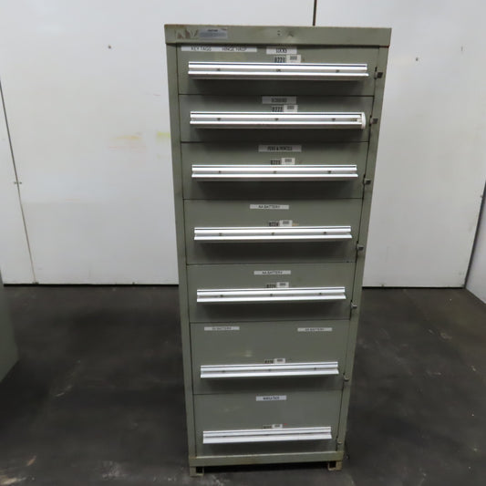 Stanley Vidmar 7 Drawer Small Parts Tools Storage Shop Cabinet 22.5" x 28" x 59"