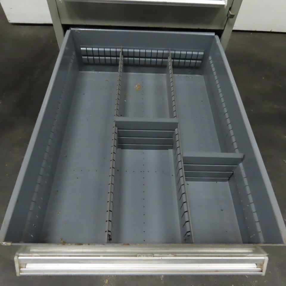 Stanley Vidmar 7 Drawer Small Parts Tools Storage Shop Cabinet 22.5" x 28" x 59"