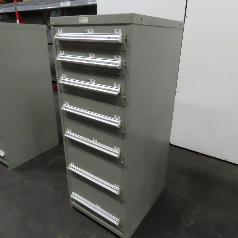 Stanley Vidmar 7 Drawer Small Parts Tools Storage Shop Cabinet 22.5" x 28" x 59"
