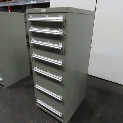 Stanley Vidmar 7 Drawer Small Parts Tools Storage Shop Cabinet 22.5" x 28" x 59"