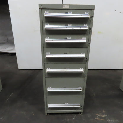 Stanley Vidmar 7 Drawer Small Parts Tools Storage Shop Cabinet 22.5" x 28" x 59"