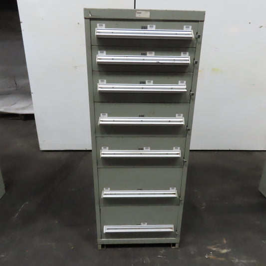 Stanley Vidmar 7 Drawer Small Parts Tools Storage Shop Cabinet 22.5" x 28" x 59"