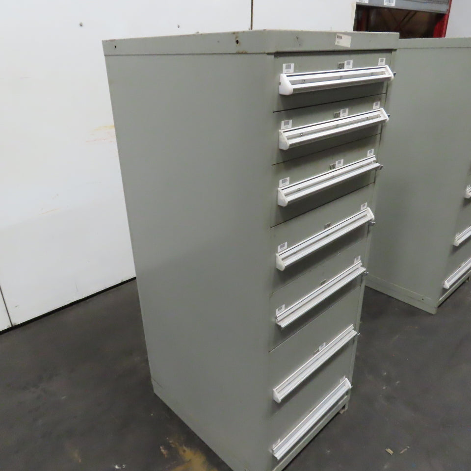 Stanley Vidmar 7 Drawer Small Parts Tools Storage Shop Cabinet 22.5" x 28" x 59"