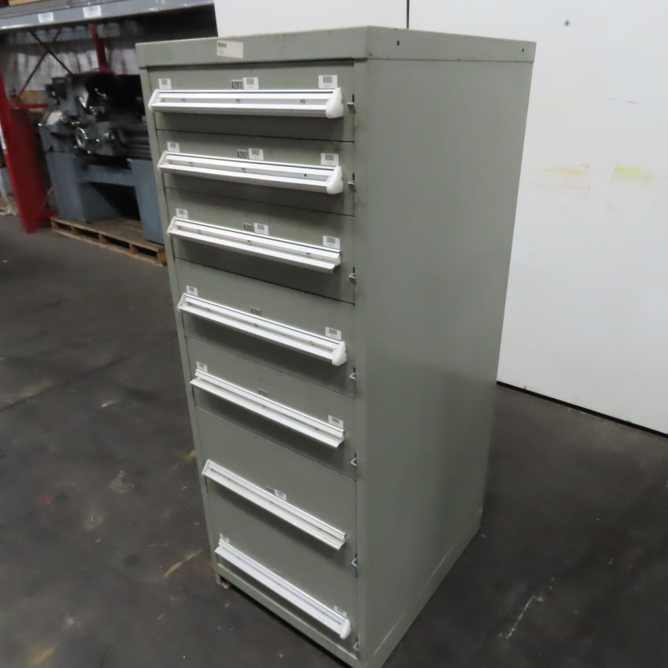 Stanley Vidmar 7 Drawer Small Parts Tools Storage Shop Cabinet 22.5" x 28" x 59"