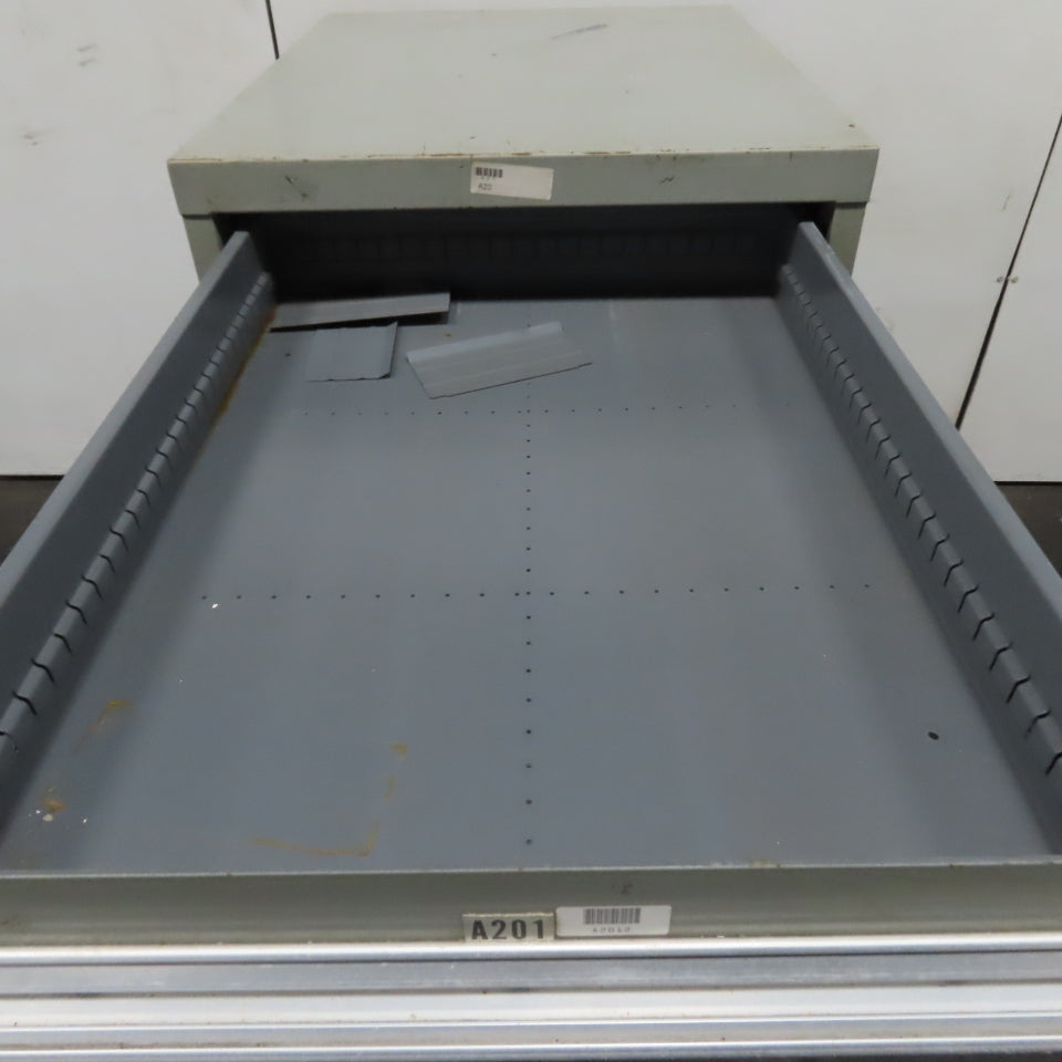 Stanley Vidmar 7 Drawer Small Parts Tools Storage Shop Cabinet 22.5" x 28" x 59"