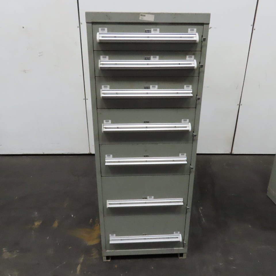 Stanley Vidmar 7 Drawer Small Parts Tools Storage Shop Cabinet 22.5" x 28" x 59"