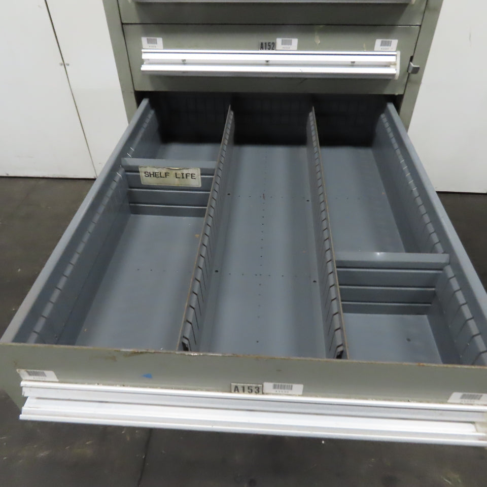 Stanley Vidmar 7 Drawer Small Parts Tools Storage Shop Cabinet 22.5" x 28" x 59"