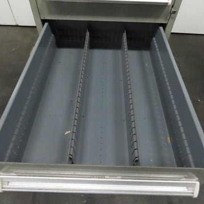 Stanley Vidmar 7 Drawer Small Parts Tools Storage Shop Cabinet 22.5" x 28" x 59"