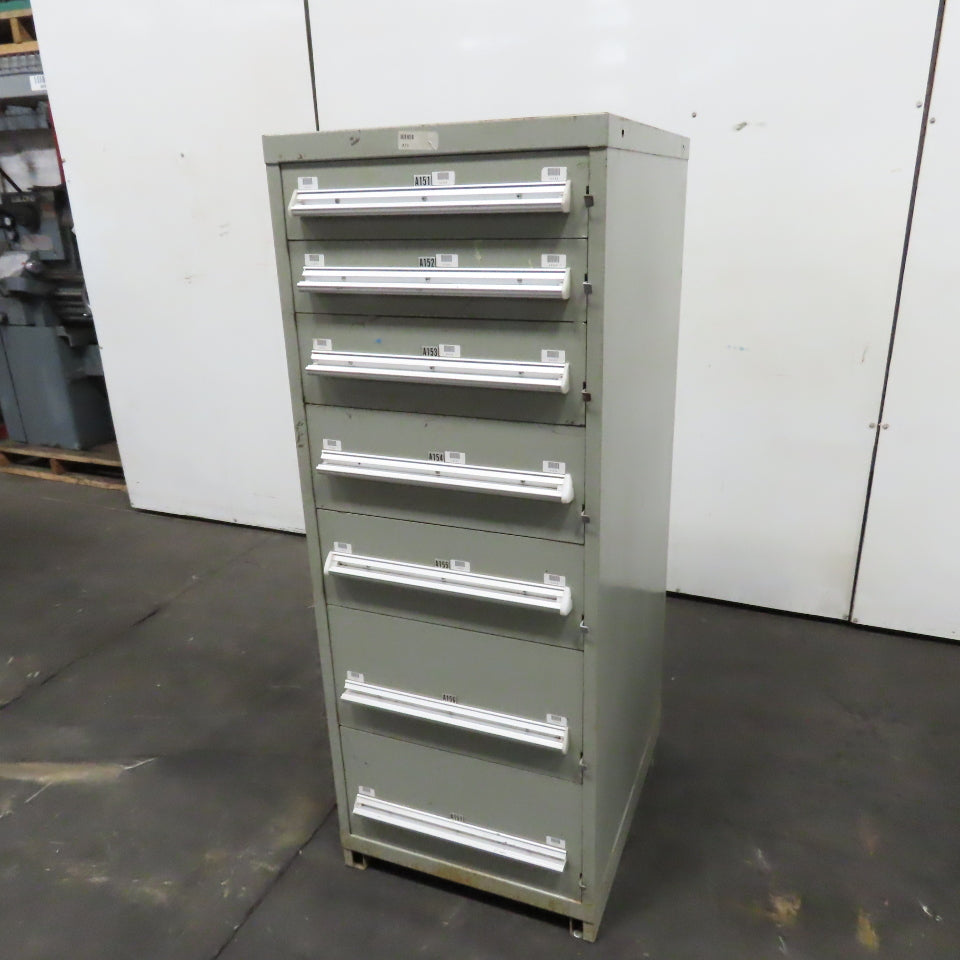 Stanley Vidmar 7 Drawer Small Parts Tools Storage Shop Cabinet 22.5" x 28" x 59"