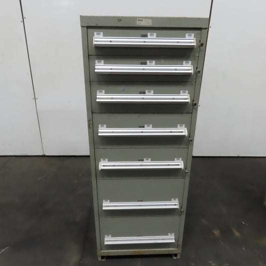 Stanley Vidmar 7 Drawer Small Parts Tools Storage Shop Cabinet 22.5" x 28" x 59"