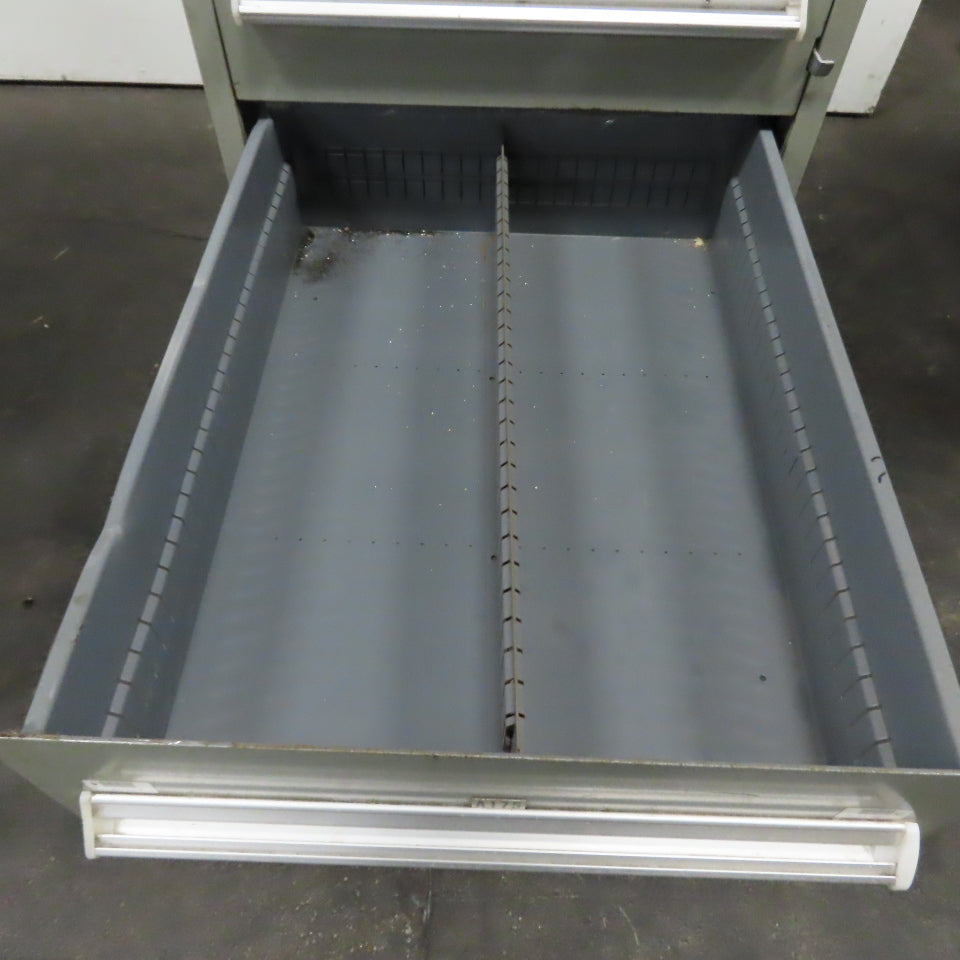 Stanley Vidmar 7 Drawer Small Parts Tools Storage Shop Cabinet 22.5" x 28" x 59"