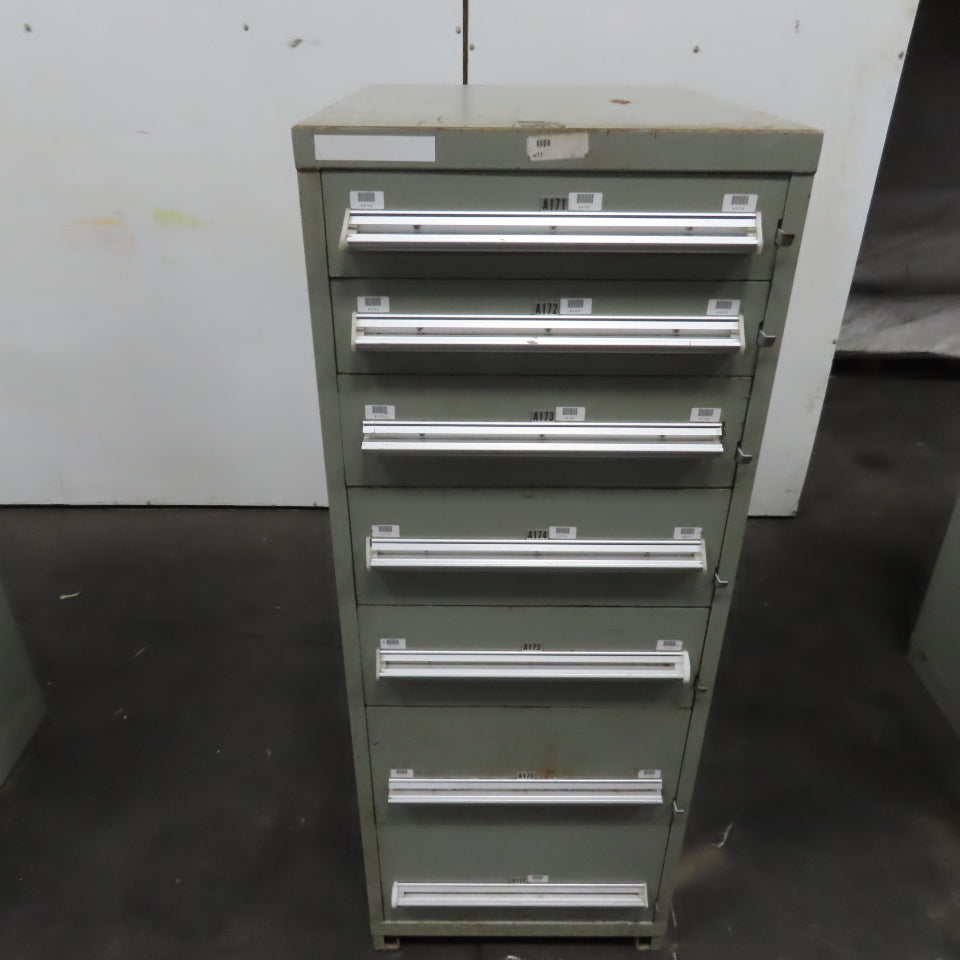 Stanley Vidmar 7 Drawer Small Parts Tools Storage Shop Cabinet 22.5" x 28" x 59"