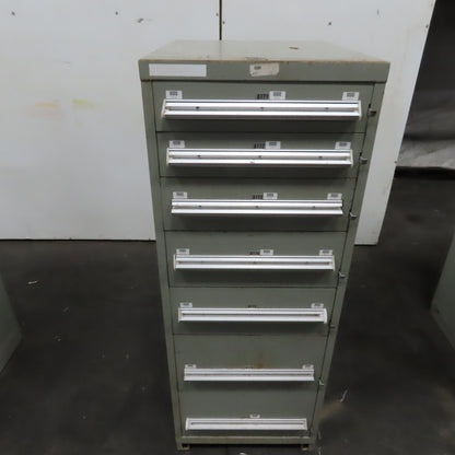 Stanley Vidmar 7 Drawer Small Parts Tools Storage Shop Cabinet 22.5" x 28" x 59"