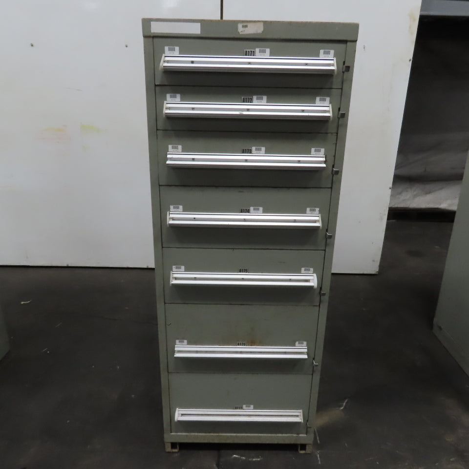 Stanley Vidmar 7 Drawer Small Parts Tools Storage Shop Cabinet 22.5" x 28" x 59"