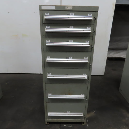 Stanley Vidmar 7 Drawer Small Parts Tools Storage Shop Cabinet 22.5" x 28" x 59"