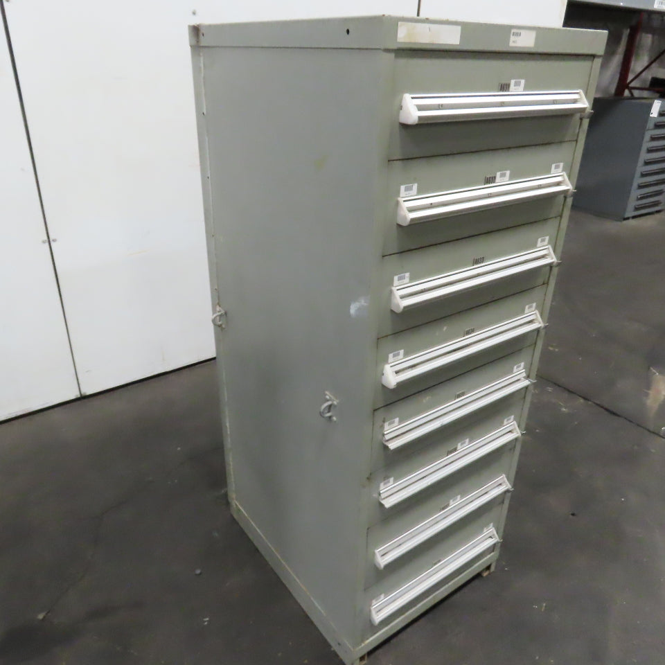 Stanley Vidmar 8 Drawer Small Parts Tools Storage Shop Cabinet 22.5" x 28" x 59"