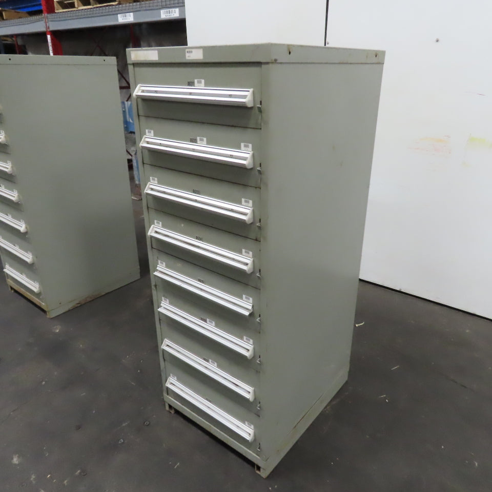 Stanley Vidmar 8 Drawer Small Parts Tools Storage Shop Cabinet 22.5" x 28" x 59"