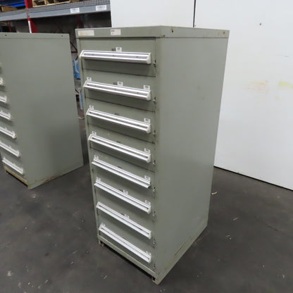 Stanley Vidmar 8 Drawer Small Parts Tools Storage Shop Cabinet 22.5" x 28" x 59"