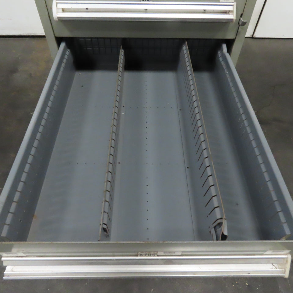 Stanley Vidmar 8 Drawer Small Parts Tools Storage Shop Cabinet 22.5" x 28" x 59"