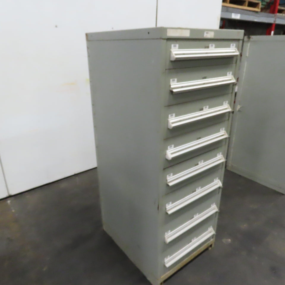 Stanley Vidmar 8 Drawer Small Parts Tools Storage Shop Cabinet 22.5" x 28" x 59"