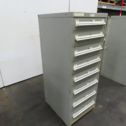 Stanley Vidmar 8 Drawer Small Parts Tools Storage Shop Cabinet 22.5" x 28" x 59"