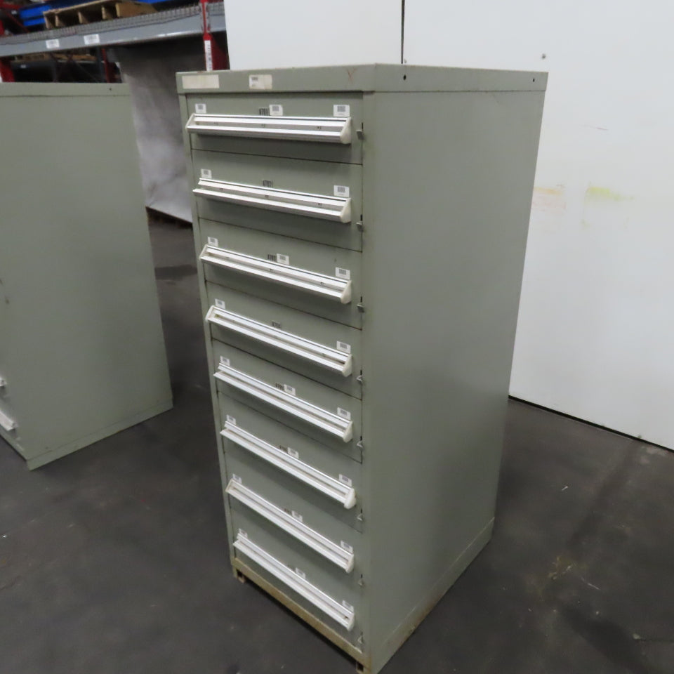 Stanley Vidmar 8 Drawer Small Parts Tools Storage Shop Cabinet 22.5" x 28" x 59"