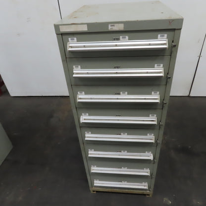 Stanley Vidmar 8 Drawer Small Parts Tools Storage Shop Cabinet 22.5" x 28" x 59"