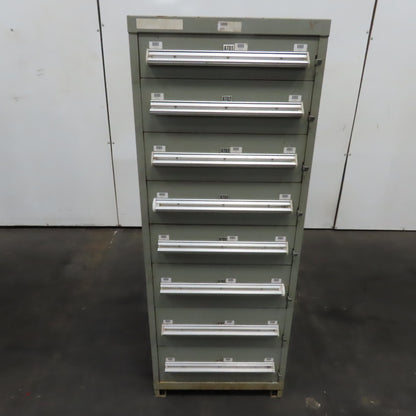 Stanley Vidmar 8 Drawer Small Parts Tools Storage Shop Cabinet 22.5" x 28" x 59"