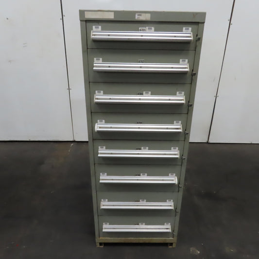 Stanley Vidmar 8 Drawer Small Parts Tools Storage Shop Cabinet 22.5" x 28" x 59"
