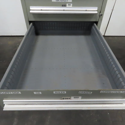 Stanley Vidmar 8 Drawer Small Parts Tools Storage Shop Cabinet 22.5" x 28" x 59"
