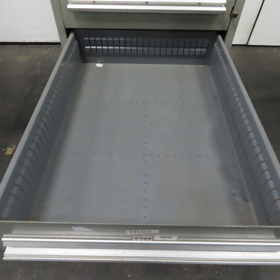 Stanley Vidmar 8 Drawer Small Parts Tools Storage Shop Cabinet 22.5" x 28" x 59"