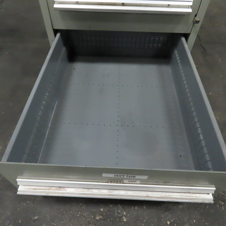 Stanley Vidmar 8 Drawer Small Parts Tools Storage Shop Cabinet 22.5" x 28" x 59"