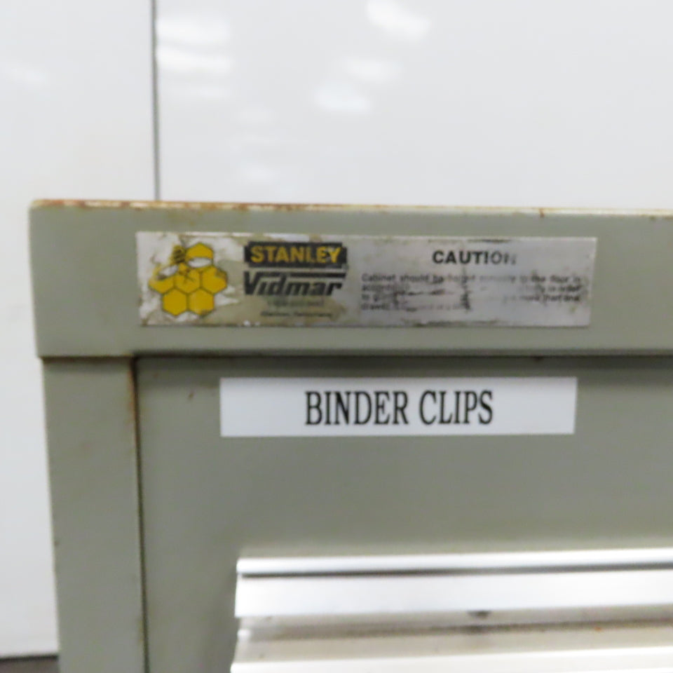 Stanley Vidmar 8 Drawer Small Parts Tools Storage Shop Cabinet 22.5" x 28" x 59"