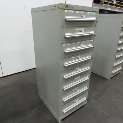 Stanley Vidmar 8 Drawer Small Parts Tools Storage Shop Cabinet 22.5" x 28" x 59"